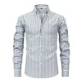 thumbnail image 1 of Hpapadks Casual Shirts for Men Formal Dress Plaid Striped Button Down Long Sleeve Lapel Business Blouses Slim Fit Mens Dress Shirts White XL, 1 of 6