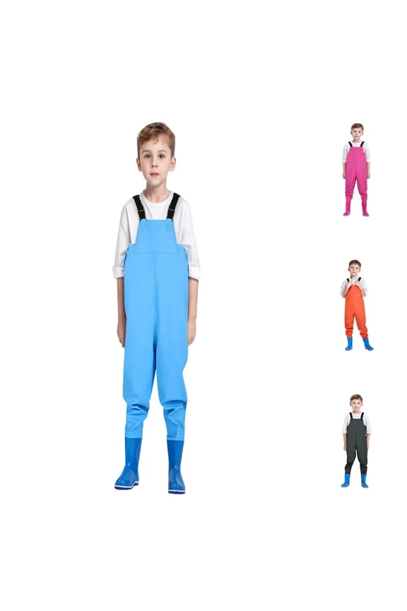 Chest Waders for Kids Youth Fishing Waders Waterproof Hunting Waders with Boots Blue