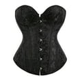 thumbnail image 1 of Hpapadks Corset Belts for Women Strapless Vintage Floral Embroidery Patterns Lace Up Push Up Bustier Elegant Corset Belt Halloween Black, 1 of 6