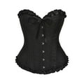 thumbnail image 1 of Hpapadks Corset Belts for Women Tight Lace Up Slim Fit Ruffles Cosplay Tummy Control Bustier Boned Corset Belt Halloween Costumes Black, 1 of 4