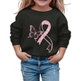 thumbnail image 1 of Hpapadks Crewneck Sweatshirts Kids Breast Cancer Graphic Crewneck Long Sleeve Pullover Sweatshirt Black 11-12 Years, 1 of 4