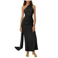 thumbnail image 1 of Hpapadks Formal Dresses for Women Solid Slim Fit Side Split Wrapped Elegant Evening Dress Cocktail Dresses for Women Black S, 1 of 3