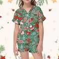 thumbnail image 1 of Hpapadks Girl Pajamas Christmas Collar Short Sleeve Pajama Set Button Down Girls Pjs C 10-11 Years, 1 of 5