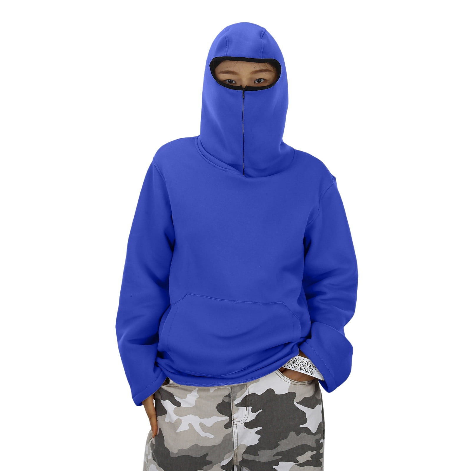Hpapadks Girl's Balaclava Hoodie Oversized Half Zipper Jacket