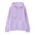 thumbnail image 1 of Hpapadks Girls Hoodies Drawstring Solid Long Sleeve Pocket Pullover Tops Sweatshirts 2-3 Years Boys Sweatshirts Purple, 1 of 5