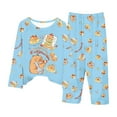 thumbnail image 1 of Hpapadks Girls Outfits Cute Capybara Print Long Sleeve Soft Loungewear Tops Pants 2 Piece Pajama Set Girls' Clothing Sets, 1 of 2