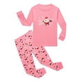 thumbnail image 1 of Hpapadks Girls Outfits Kids Long Sleeve Round Neck Cartoon Print Tops Pants Casual Comfy 2 Piece Pajama Set Girls' Clothing Sets, 1 of 2