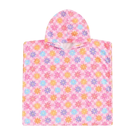 Hpapadks Girls Pajamas Kids Hooded Beach Towel Robe Lightweight Absorbent with Print Girls Pjs Pink3 6-12 Months