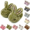 thumbnail image 1 of Hpapadks Girls Slippers Winter Cozy Bunny Fleece Shoes Soft Indoor Outdoor Slip On Comfortable Footwear Girl Shoes Yellow, 1 of 6