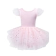 thumbnail image 1 of Hpapadks Gymnastics Leotards for Girls Dance Bodysuit Fly Sleeve Ballet Practice Crisscross Sequins Tutu Skirted Leotard Dresses for Girls Light Pink 6-7Y, 1 of 3