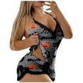 thumbnail image 1 of Hpapadks Halloween Women's Pajama Sets Cute Graphic Spaghetti Strap Camisole Tops and Shorts 2 Piece Sleepwear Sexy Womens Pjs Sets Grey, 1 of 6