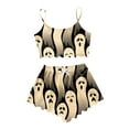 thumbnail image 1 of Hpapadks Halloween Womens Pajama Set Cute 2 Piece Skeleton Print Cami Top and Shorts Sleepwear Sexy Womens Pjs Sets Beige, 1 of 4