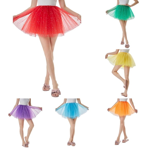 Hpapadks High Waisted Skirts for Women Carnival Festival Sparkly A Line Party Puffy Tulle Tutu Skirt with Inner Mint Green One Size