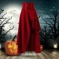 thumbnail image 1 of Hpapadks High Waisted Skirts for Women Steampunk Gothic Vintage Irregular Solid Lace Midi Skirt Red XXL, 1 of 4