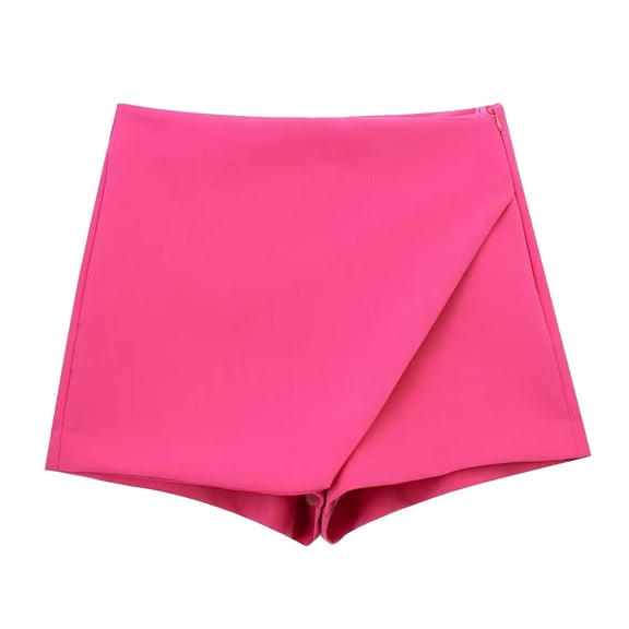 Hpapadks Holiday Skirts for Women Club High Elastic Waist Solid Tennis Skating A Line Mini Pleated Skirt Hot Pink S