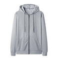 thumbnail image 1 of Hpapadks Hoodie Men Classic Solid Zip Up Hoodies Pullover with Pocket Long Sleeve Ribbed Cuffs Hooded Drawstring Jacket Mens Sweatshirts, 1 of 7
