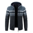 thumbnail image 1 of Hpapadks Hoodie Men Winter Cardigan Sweaters Hooded Thick Knitted Full Zip Jacket with Fair Isle Pattern Mens Sweatshirts, 1 of 5