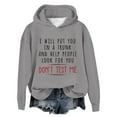 thumbnail image 1 of Hpapadks Hoodie Women Casual Long Sleeve Letter Graphic Printed Drawstring Blouse Women's Sweatshirt Grey M, 1 of 4