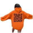 thumbnail image 1 of Hpapadks Hoodie Women Code Printed Round Neck Streetwear Long Sleeve Hooded Women's Sweatshirt Orange M, 1 of 6