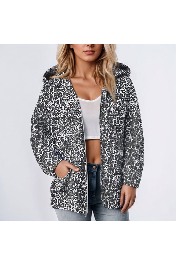 Hoodie Women Women's Camo Leopard Zip Hoodie Oversized Fleece Jacket Sweatshirt Women