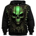 thumbnail image 1 of Hpapadks Hoodie for Men Halloween Vintage Gothic Skeleton Print Hoodies Pullover with Front Pocket Drop Shoulder Sweatshirts for Men, 1 of 4