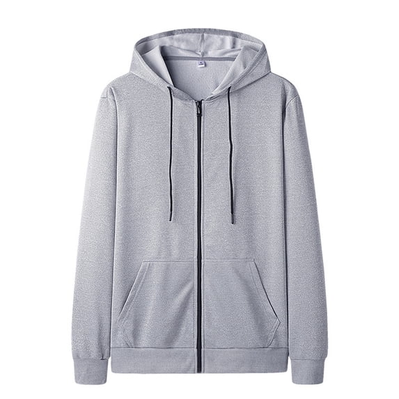 Hpapadks Hoodies Men Classic Solid Zip Up Hoodies Pullover with Pocket Long Sleeve Ribbed Cuffs Hooded Drawstring Jacket Men's Sweatshirts