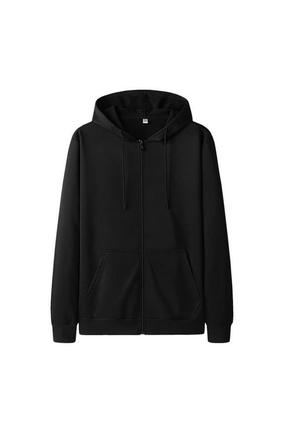 Hoodies for Men Graphic Classic Solid Zip Up Hoodies Pullover with Pocket Long Sleeve Ribbed Cuffs Hooded Drawstring Jacket Men's Sweatshirts