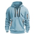 thumbnail image 1 of Hpapadks Hoodies Men Solid Half Zip Tapered Hoodies Pullover with Zippered Pocket Outdoor Design Hooded Sweatshirts for Men, 1 of 3