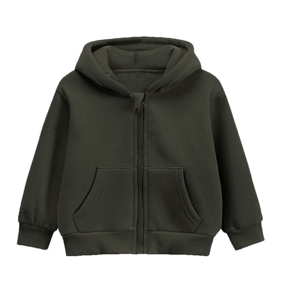 Hpapadks Hoodies for Boys Zip Up Pullover Solid Color Pullover Sweatshirts Long Sleeve Jacket 3-4 Years Baby Sweatshirt Black