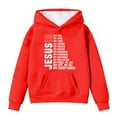 thumbnail image 1 of Hpapadks Hoodies for Girls Personality Letter Print Long Sleeve Loose Hooded Sweatshirts 8-9 Years Boys Sweatshirts Red, 1 of 4