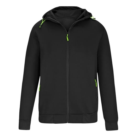 Hpapadks Hoodies for Men Autumn Winter Long Sleeve Solid Zipper Hooded Coat with Pocket Sweatshirts for Men Black S