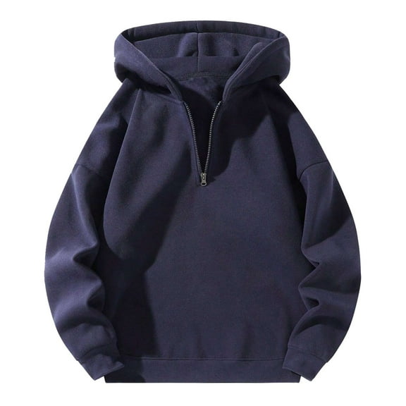Hpapadks Hoodies for Men Graphic Solid Half Zip Hooded Sweatshirt Cozy Drop Shoulder Long Sleeve Oversized Hoodies Pullover Men's Sweatshirts