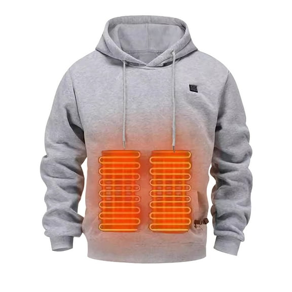 Hpapadks Hoodies for Men Graphic Solid Usb Heated Hoodies Pullover Winter Warm with Pockets Without Battery Men's Sweatshirts