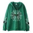 thumbnail image 1 of Hpapadks Hoodies for Men Halloween Retro Spider Web Print Full Zip Hoodies Pullover with Pocket Oversized Long Sleeve Hooded Jacket Mens Sweatshirts, 1 of 3