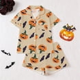 thumbnail image 1 of Hpapadks Kids Pajamas Boys Kids Halloween Print Short Sleeve Shorts Sleepwear Set Comfort Boys Pjs Khaki 5-6 Years, 1 of 9