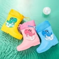 thumbnail image 1 of Hpapadks Kids Rain Boots Cute Cartoon Non Slip Lightweight Water Shoes With Adjustable Drawstring Wide Calf Waterproof Yellow 4.5-5 Y, 1 of 7