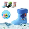 thumbnail image 1 of Hpapadks Kids Rain Boots Cute Cartoon Rubber Non Waterproof Water Shoes Casual Hiking Wide Calf Blue 3.5-4 Y, 1 of 5