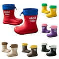 thumbnail image 1 of Hpapadks Kids Rain Boots Winter Warm Solid Non Slip Water Shoes With Adjustable Drawstring Outdoor Play Spring Summer Casual Red 5-5.5 Y, 1 of 4
