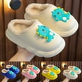 thumbnail image 1 of Hpapadks Kids Slippers Warm Winter Shoes Soft Sole Cute Cartoon Indoor Outdoor Clogs Kids Shoes White, 1 of 7