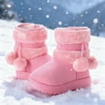 thumbnail image 1 of Hpapadks Kids Snow Boots Winter Lined Warm Comfortable Zipper Ankle Booties Non Soft Sole Casual Outdoor Footwear Winter Boots Kids Pink, 1 of 7