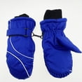thumbnail image 1 of Hpapadks Kids Snow Gloves Winter Girls Boys Thick Warm Waterproof Snowboarding Solid Gloves Baby Mittens Blue One Size, 1 of 2