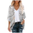 thumbnail image 1 of Hpapadks Kimono Cardigans for Women Puff Sleeve Chiffon Loose Cover Up Casual 3/4 Sleeve Open Front Sunproof Floral Shirt Shrugs for Women Dresses, 1 of 4