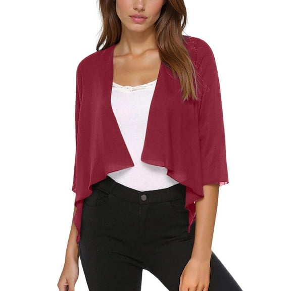 Hpapadks Lightweight Summer Cardigan Thin Chiffon Shirt Casual Irregular Hem Solid Short Sleeve Thin Dress Shawl Shrugs for Women
