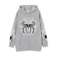 thumbnail image 1 of Hpapadks Men Hoodie Halloween Retro Spider Web Print Full Zip Hoodies Pullover with Pocket Oversized Long Sleeve Hooded Jacket Mens Sweatshirts, 1 of 3