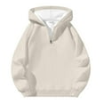 thumbnail image 1 of Hpapadks Men Hoodie Solid Half Zip Hooded Sweatshirt Cozy Drop Shoulder Long Sleeve Oversized Hoodies Pullover Mens Sweatshirts, 1 of 7