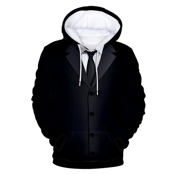 Hpapadks Men Hoodies 3D Tuxedo Print Hoodies Pullover Long Sleeve Hooded Sweatshirt Halloween Christmas Party Festival Men's Sweatshirts