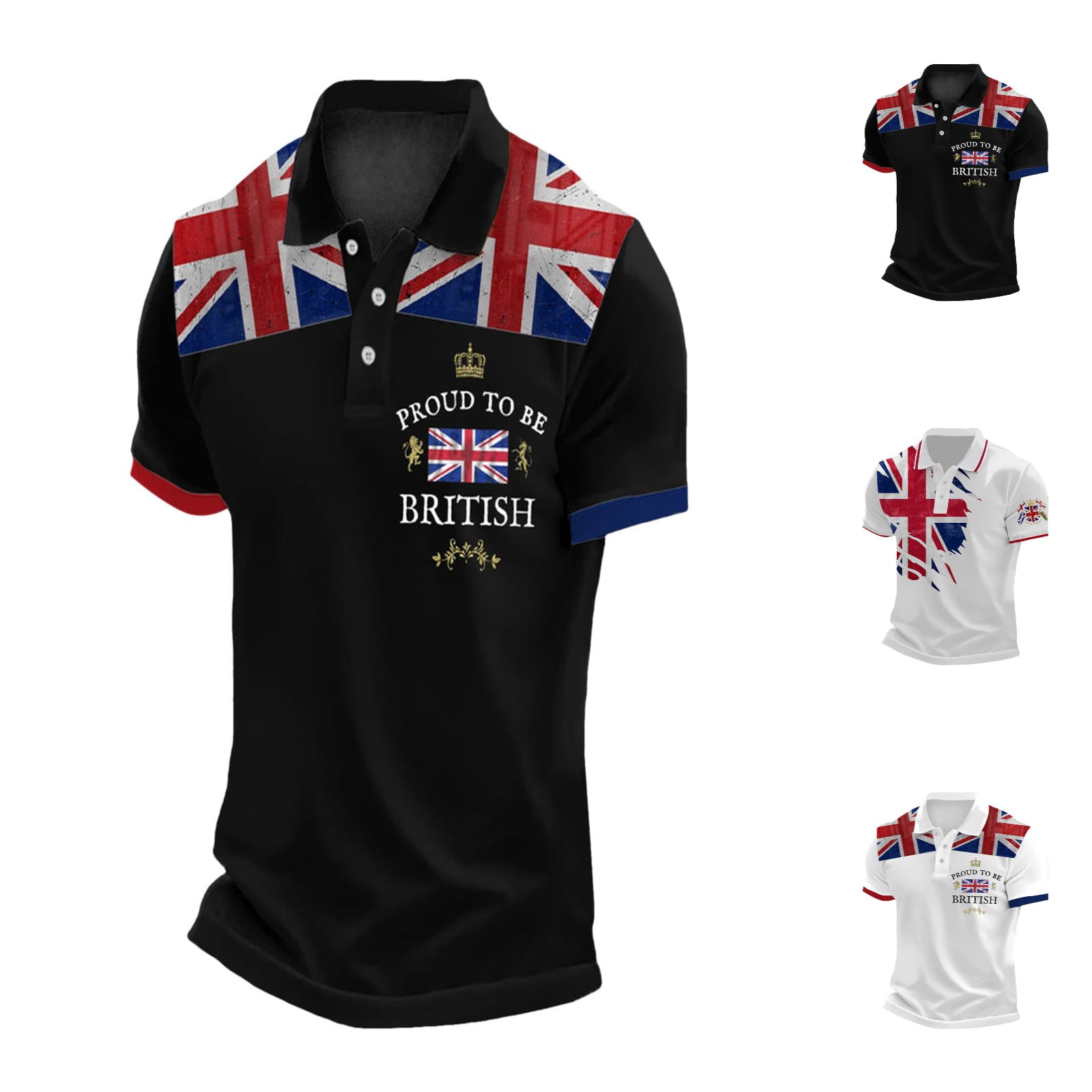 Hpapadks Men's American Flag Polo Shirt Patriotic Performance Golf ...