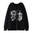 thumbnail image 1 of Hpapadks Men's Hoodies Oversized Full Zip Hoodies Pullover with Chinese Dragon Print Gothic Graphic Hooded Jacket Mens Sweatshirts, 1 of 3