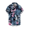 thumbnail image 1 of Hpapadks Men's Shirts Beach Trend Leisure 3D Digital Print Blouses Short Sleeve Lapel Button Down Men Dress Shirt Navy XS, 1 of 4