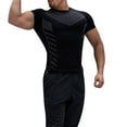 thumbnail image 1 of Hpapadks Men's Shirts Fitness Wear Crew Neck Trainer Sports High Stretch Tight Blouses Slim Fit Dress Shirts for Men Black L, 1 of 7